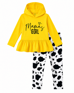ILTEX Apparel Kids Clothing Mama's Girl Yellow Cow Outfit