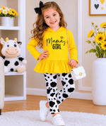 ILTEX Apparel Kids Clothing Mama's Girl Yellow Cow Outfit