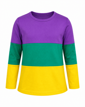 ILTEX Apparel Kids Clothing Mardi Gras Color Block Top - Kids