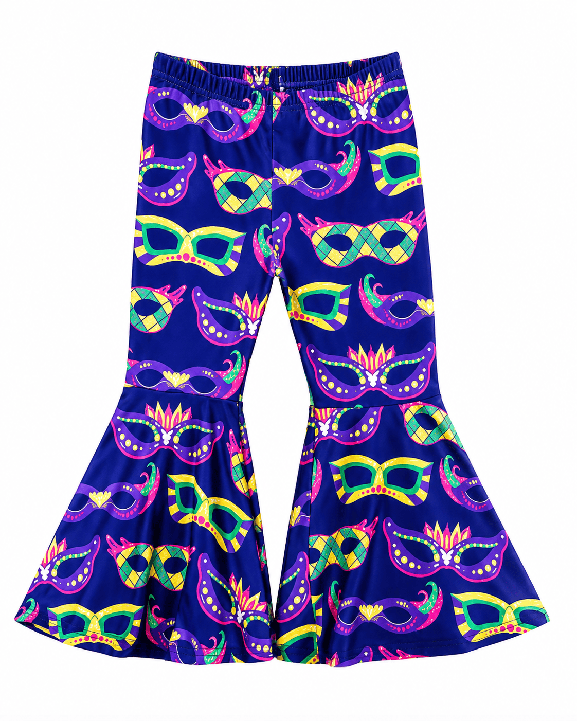 ILTEX Apparel Kids Clothing Mardi Gras Mask Purple Bell Bottoms