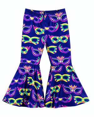 ILTEX Apparel Kids Clothing Mardi Gras Mask Purple Bell Bottoms