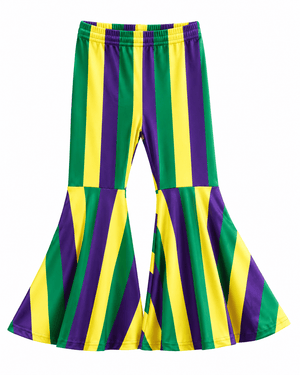 ILTEX Apparel Kids Clothing Mardi Gras Striped Bell Bottoms