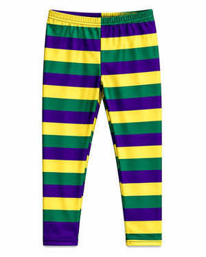 ILTEX Apparel Kids Clothing Mardi Gras Striped Leggings Kids