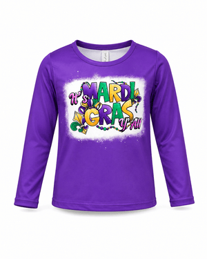 ILTEX Apparel Kids Clothing Mardi Gras y'all Purple Kids Top