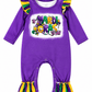 ILTEX Apparel Kids Clothing Mardi Gras y'all Purple Romper