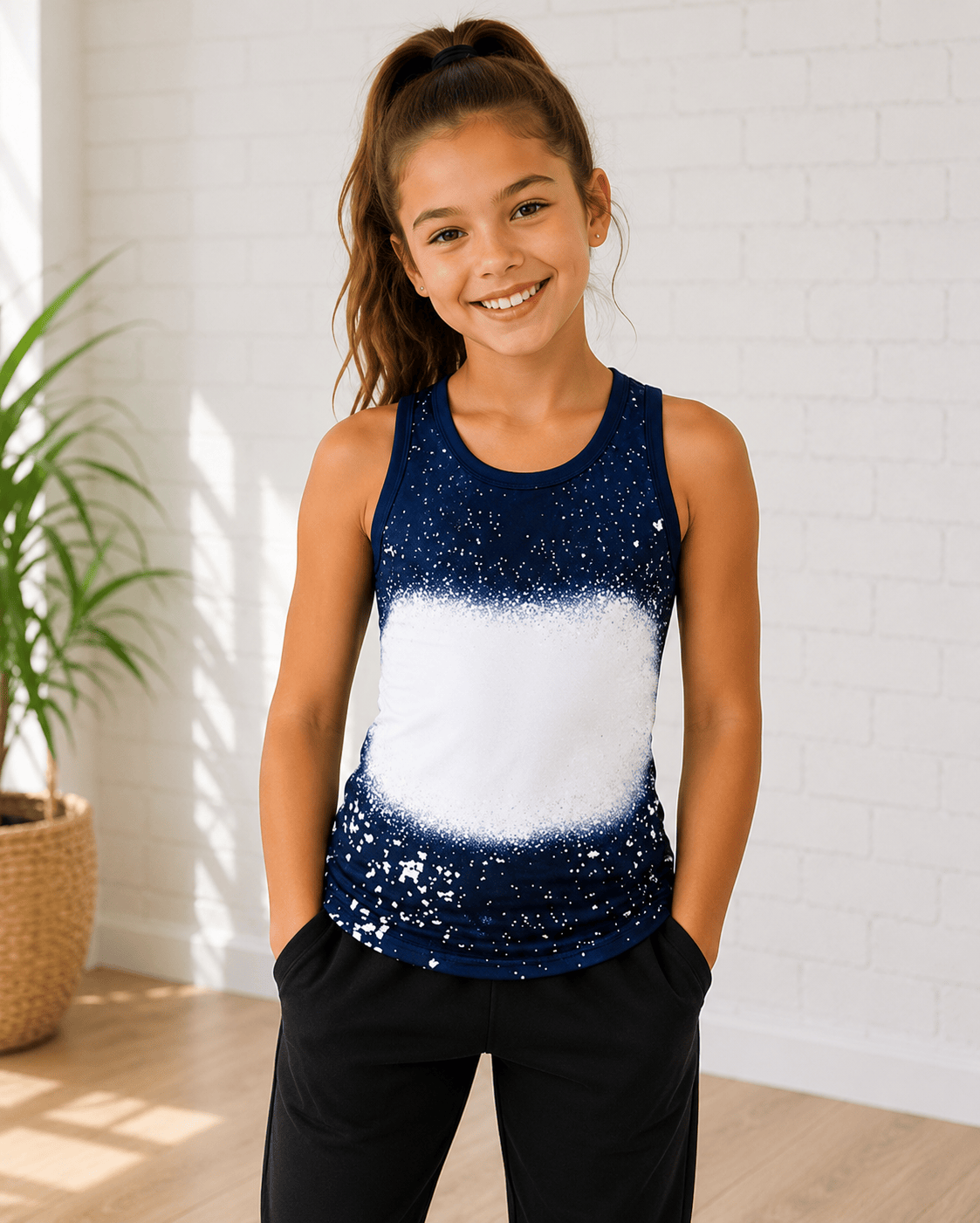 ILTEX Apparel Kids Clothing Navy / 2T Faux Bleached Tank Top - Kids