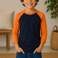 ILTEX Apparel Kids Clothing Navy/Orange / 6 Months Kids 3/4 Sleeve Raglan Baseball T-Shirt – 25+ Colors