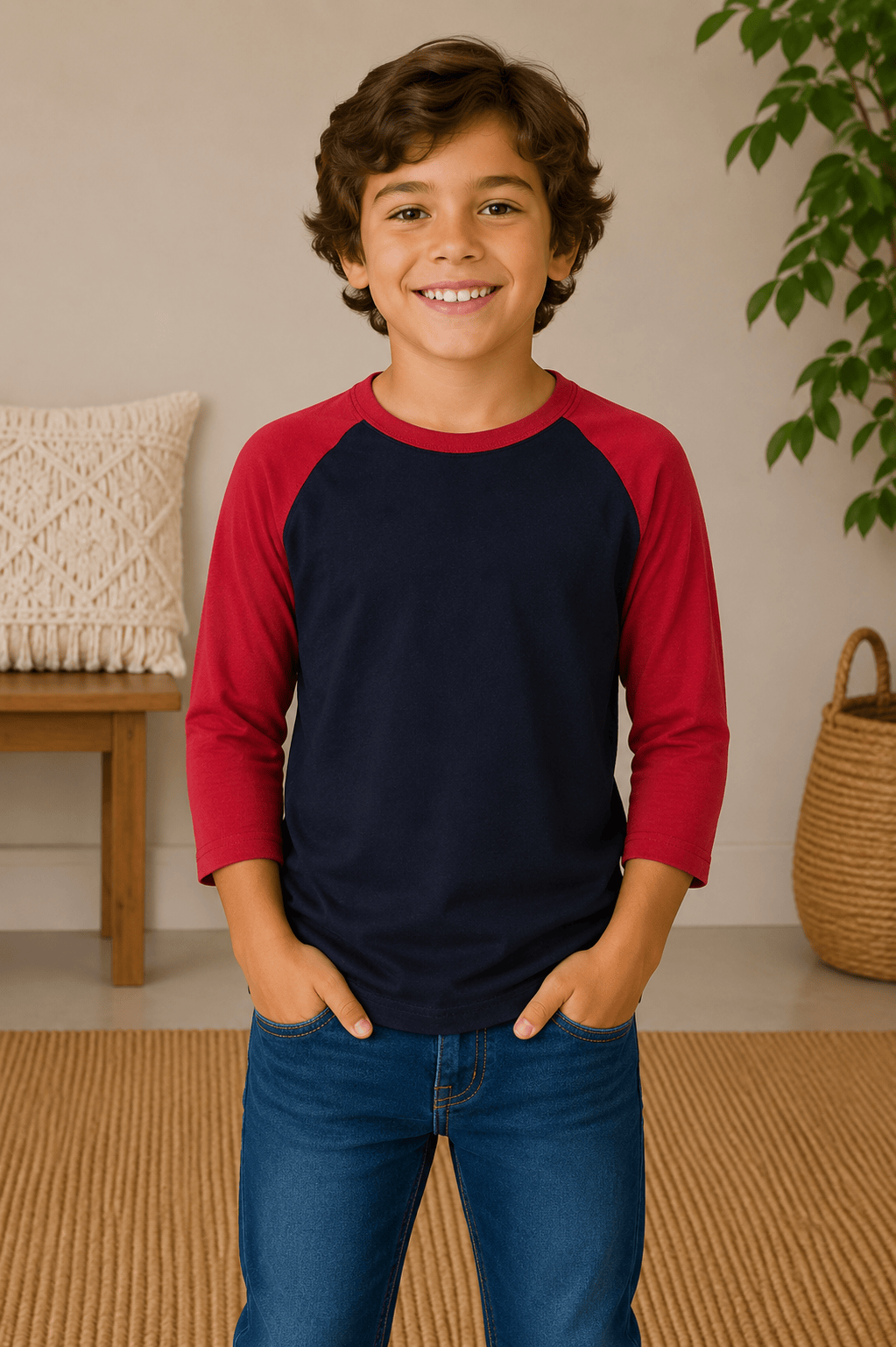 ILTEX Apparel Kids Clothing Navy/Red / 6 Months Kids 3/4 Sleeve Raglan Baseball T-Shirt – 25+ Colors