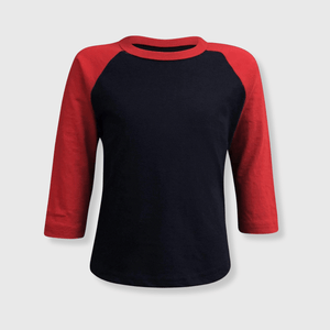 ILTEX Apparel Kids Clothing Navy/Red / 6 Months Kids Plain Raglan 3/4 T-Shirt - Navy Body