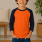 ILTEX Apparel Kids Clothing Orange/Navy / 2T Kids 3/4 Sleeve Raglan Baseball T-Shirt – 25+ Colors