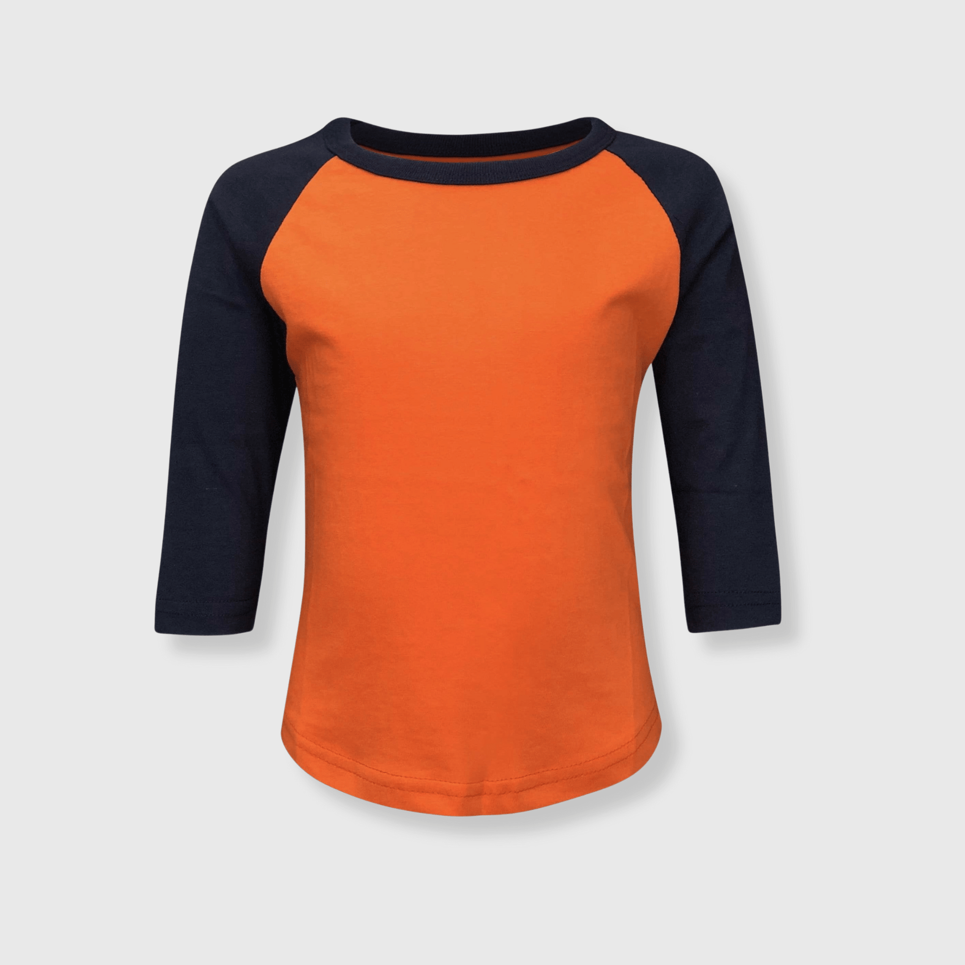 ILTEX Apparel Kids Clothing Orange/Navy / 2T Kids Plain Raglan 3/4 T-Shirt - White Body