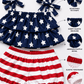 ILTEX Apparel Kids Clothing Patriotic Stars and Stripes Cold Shoulder Outfit Kids