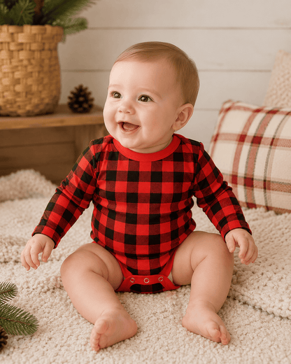 ILTEX Apparel Kids Clothing Plaid Red Toddler Onesie