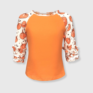 ILTEX Apparel Kids Clothing Pumpkin Ruffle Top Mommy & Me Kids