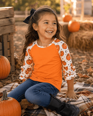 ILTEX Apparel Kids Clothing Pumpkin Ruffle Top Mommy & Me Kids