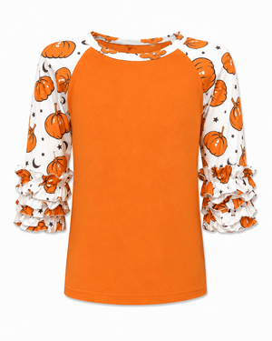 ILTEX Apparel Kids Clothing Pumpkin Ruffle Top Mommy & Me Kids
