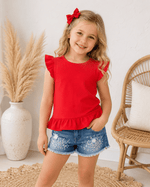 ILTEX Apparel Kids Clothing Red / 1-2 years Ruffles Sleeveless Top Kids