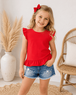 ILTEX Apparel Kids Clothing Red / 1-2 years Ruffles Sleeveless Top Kids
