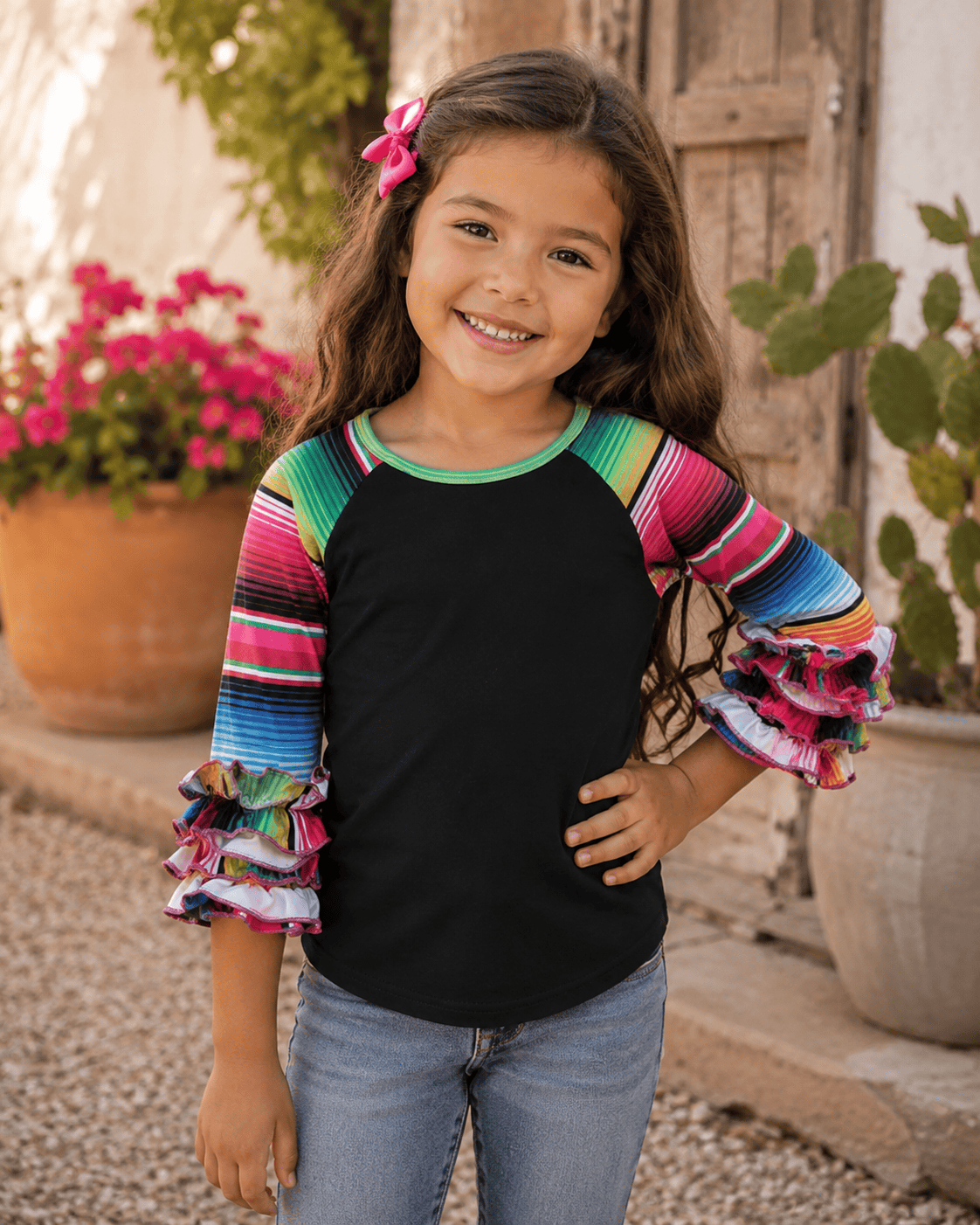 ILTEX Apparel Kids Clothing Serape Mommy & Me Ruffle Top Kids