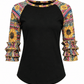 ILTEX Apparel Kids Clothing Serape Sunflower Cheetah Black Ruffle Raglan Kids