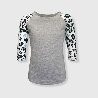 ILTEX Apparel Kids Clothing Shamrock Cheetah St. Patricks Polyester Top Kids