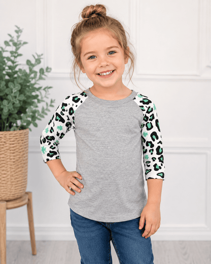 ILTEX Apparel Kids Clothing Shamrock Cheetah St. Patricks Polyester Top Kids