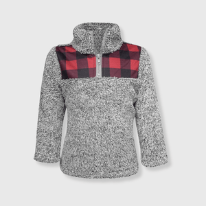 ILTEX Apparel Kids Clothing Sherpa Gray Plaid Pullover Kids