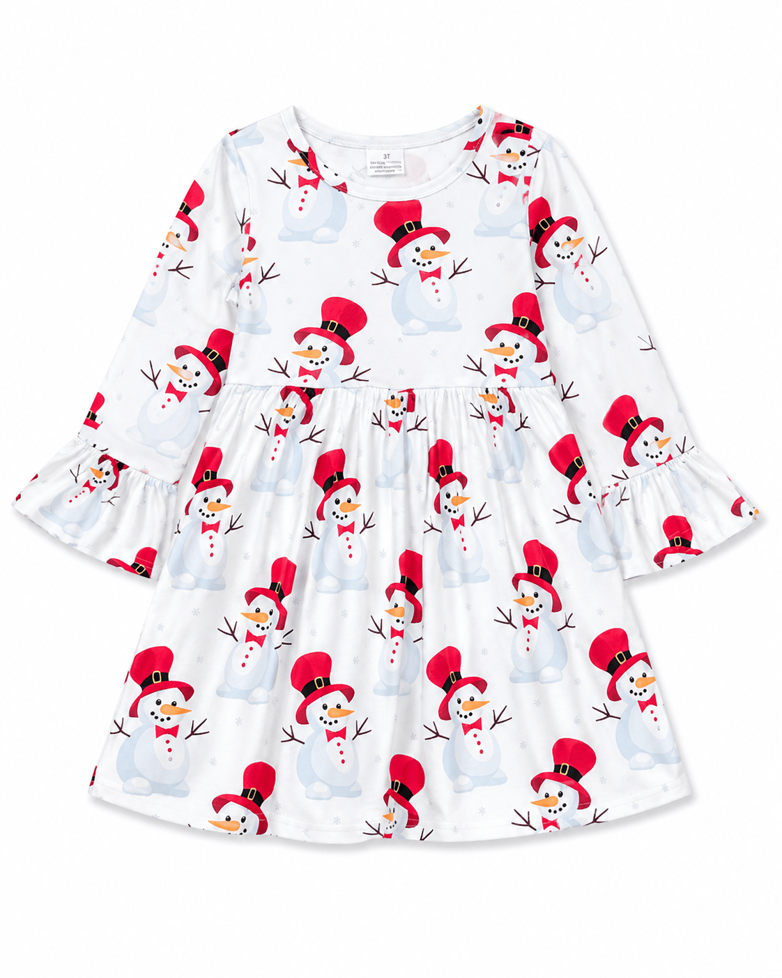 ILTEX Apparel Kids Clothing Snowman White Christmas Dress