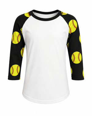 ILTEX Apparel Kids Clothing Softball Print Raglan Kids
