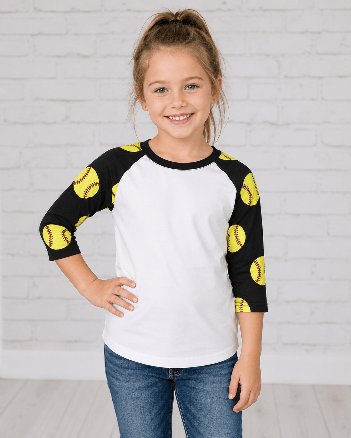 ILTEX Apparel Kids Clothing Softball Print Raglan Kids