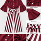 ILTEX Apparel Kids Clothing Striped Maroon Off the Shoulder Outfit Kids