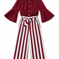ILTEX Apparel Kids Clothing Striped Maroon Off the Shoulder Outfit Kids
