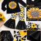 ILTEX Apparel Kids Clothing Sunflower Cheetah Black Sequin Bell Bottom Outfit Kids
