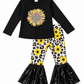 ILTEX Apparel Kids Clothing Sunflower Cheetah Black Sequin Bell Bottom Outfit Kids