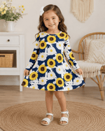 ILTEX Apparel Kids Clothing Sunflower Daisy Navy Dress Kids