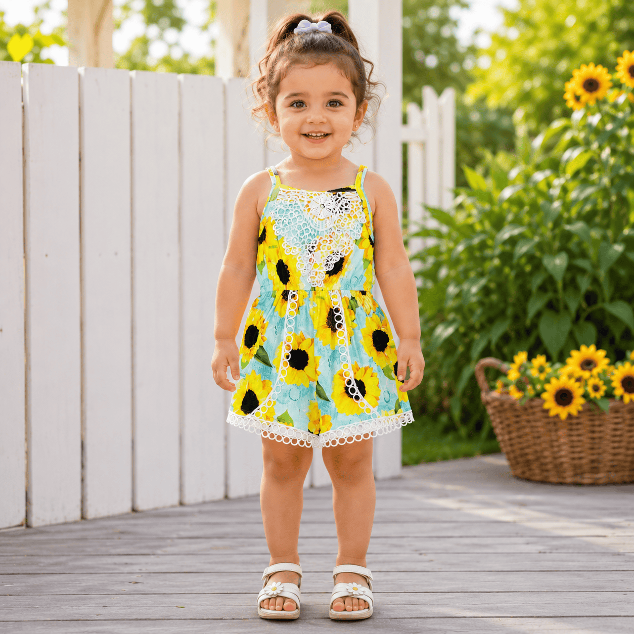 ILTEX Apparel Kids Clothing Sunflower Lace Romper Kids