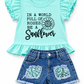 ILTEX Apparel Kids Clothing Sunflower Mint Denim Outfit