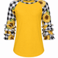 ILTEX Apparel Kids Clothing Sunflower Plaid Black White Ruffle Raglan Kids