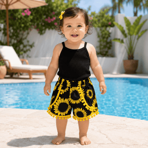 ILTEX Apparel Kids Clothing Sunflower Pom Pom Shorts Kids