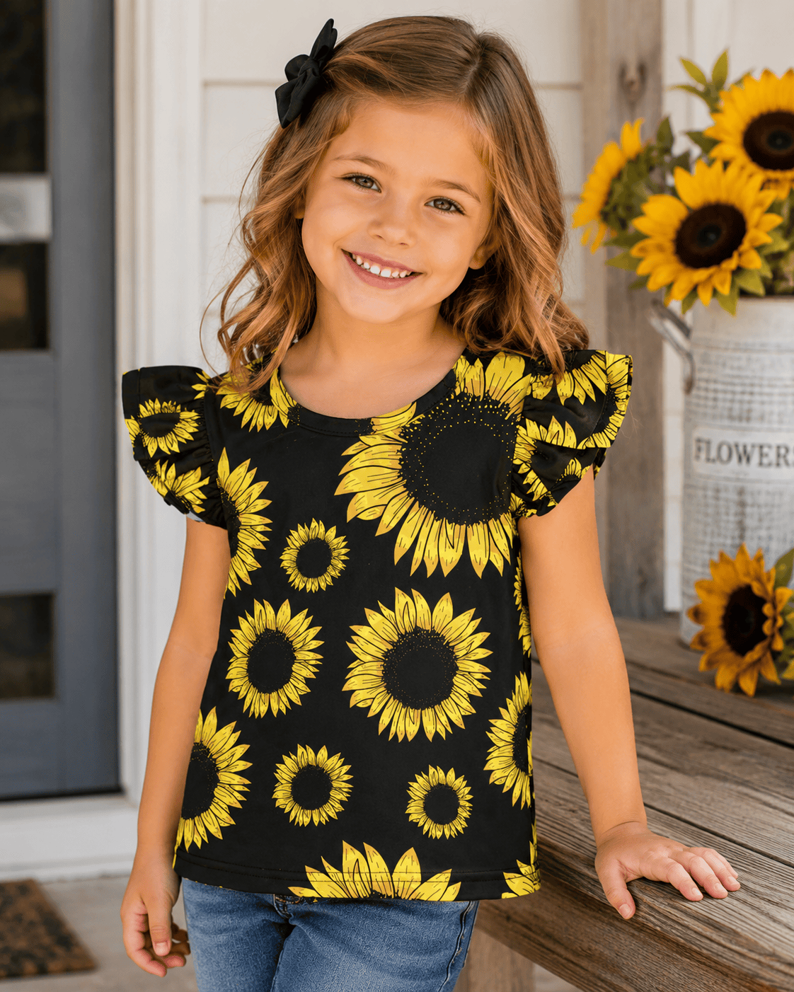 ILTEX Apparel Kids Clothing Sunflower Ruffle Sleeveless Top Kids