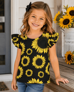 ILTEX Apparel Kids Clothing Sunflower Ruffle Sleeveless Top Kids