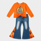 ILTEX Apparel Kids Clothing Thankful Orange Pumpkin Denim Outfit Kids