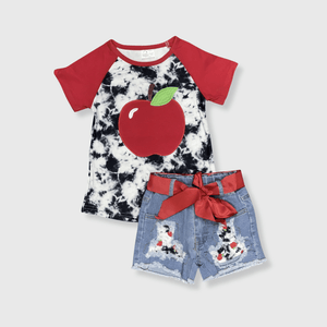 ILTEX Apparel Kids Clothing Tie Dye Apple Denim Outfit Kids