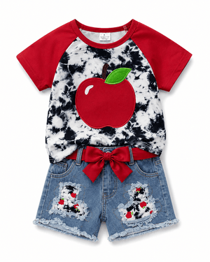 ILTEX Apparel Kids Clothing Tie Dye Apple Denim Outfit Kids