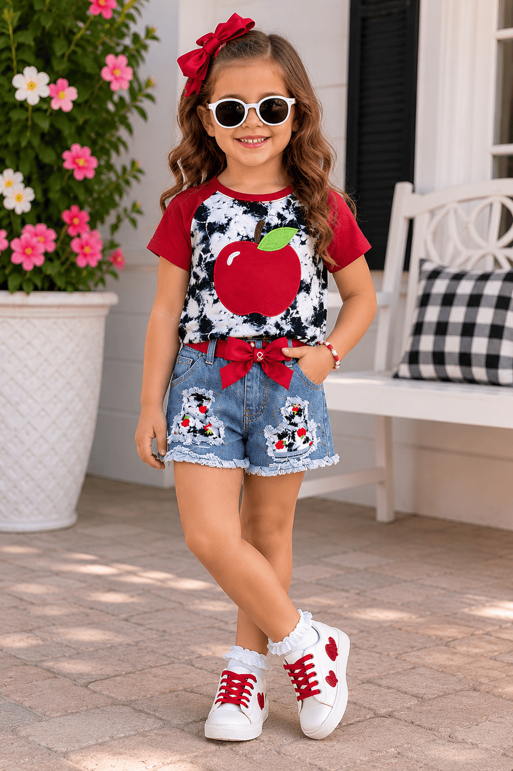 ILTEX Apparel Kids Clothing Tie Dye Apple Denim Outfit Kids