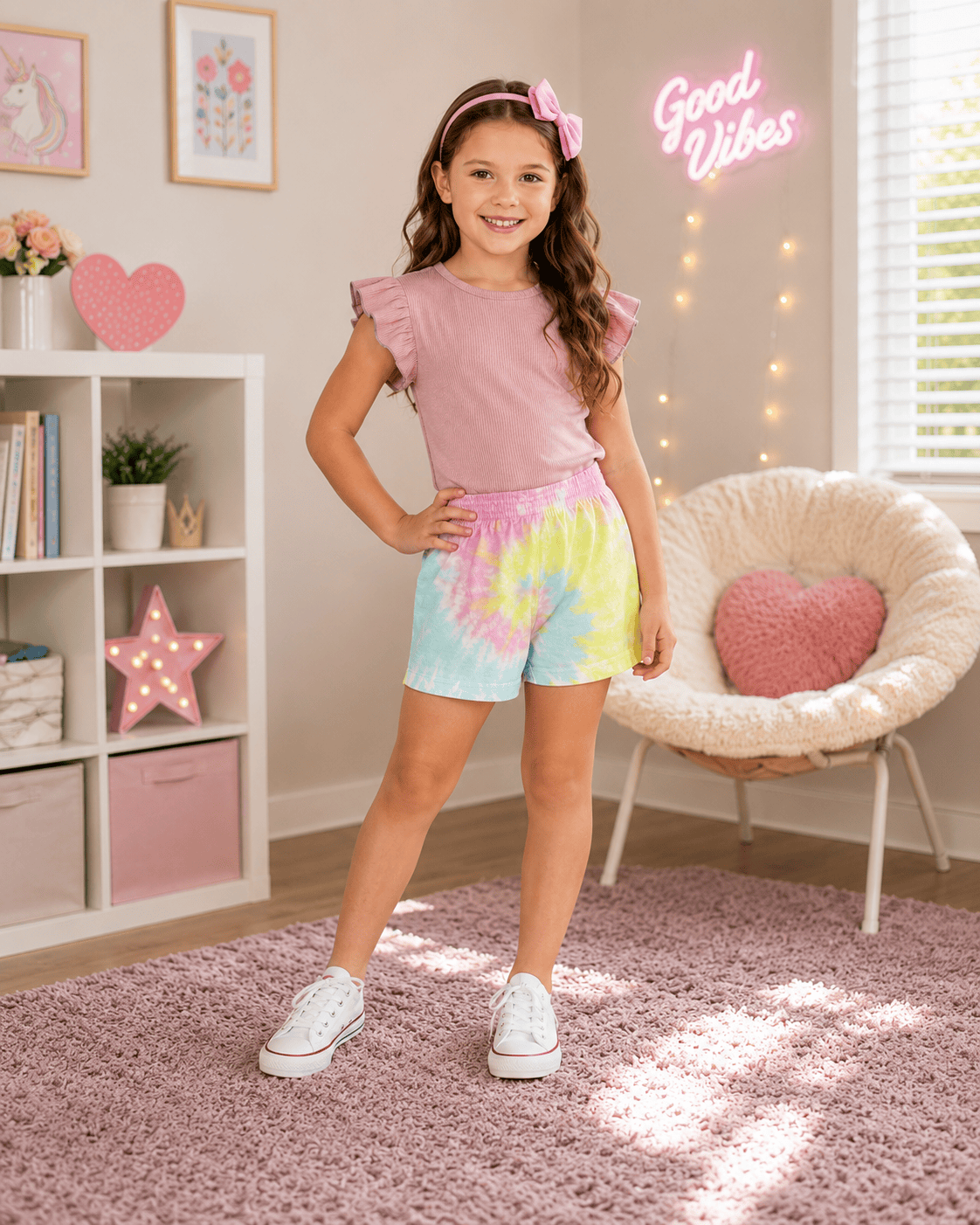 ILTEX Apparel Kids Clothing Tie Dye Elastic Shorts Dreamsicle  - Youth