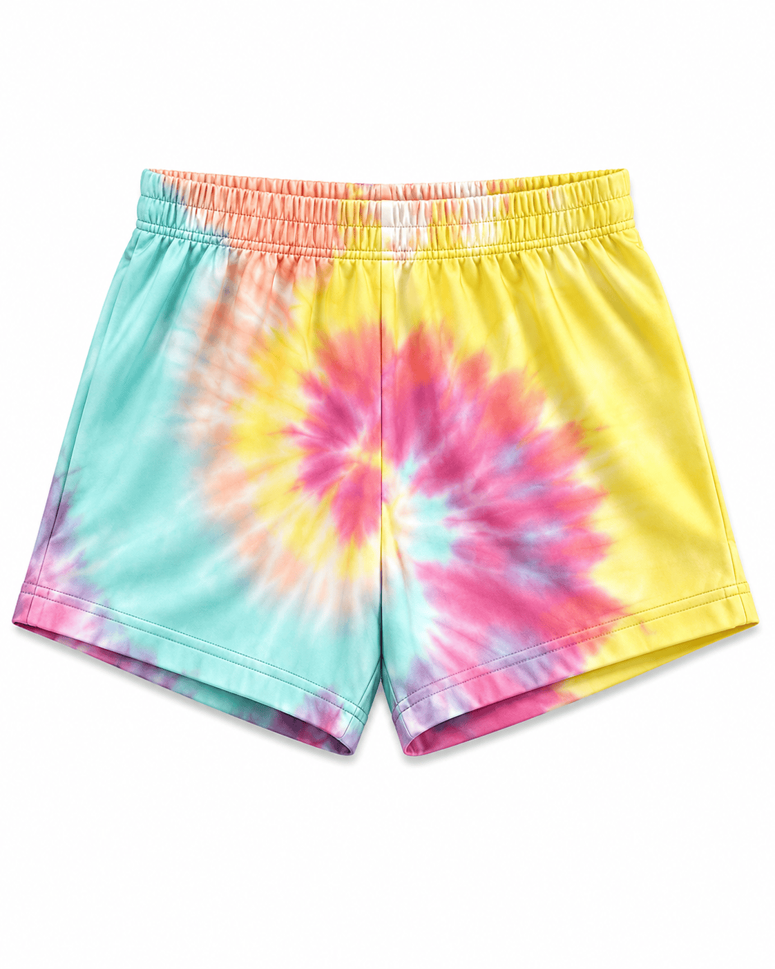 ILTEX Apparel Kids Clothing Tie Dye Elastic Shorts Magenta Mint  - Youth