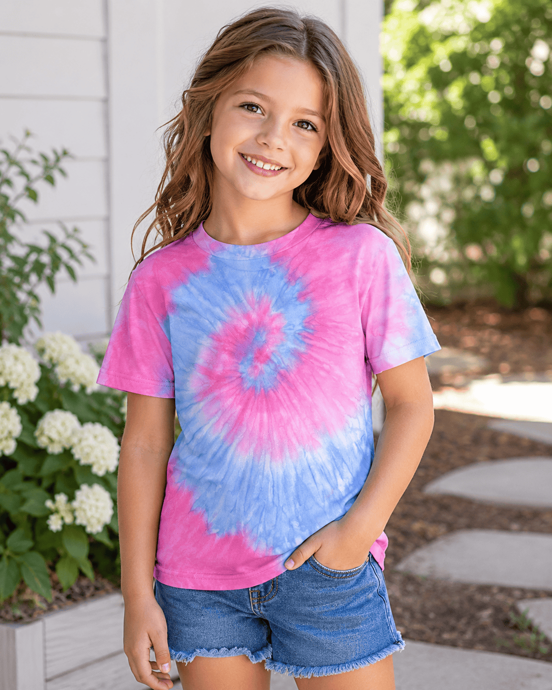 ILTEX Apparel Kids Clothing Tie Dye Marshmellow T-Shirt - Youth