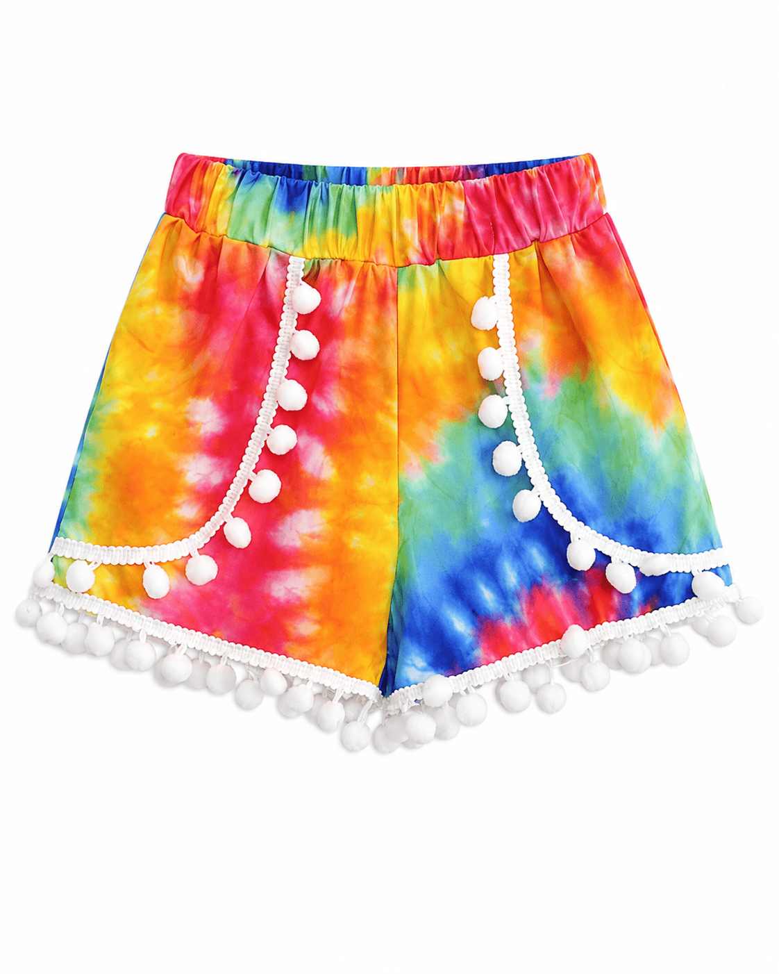 ILTEX Apparel Kids Clothing Tie Dye Pom Pom Shorts Kids
