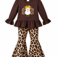 ILTEX Apparel Kids Clothing Turkey Thanksgiving Brown Cheetah Outfit Kids